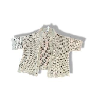 Forever 21 Cream Open-Knit Cardigan Sweater